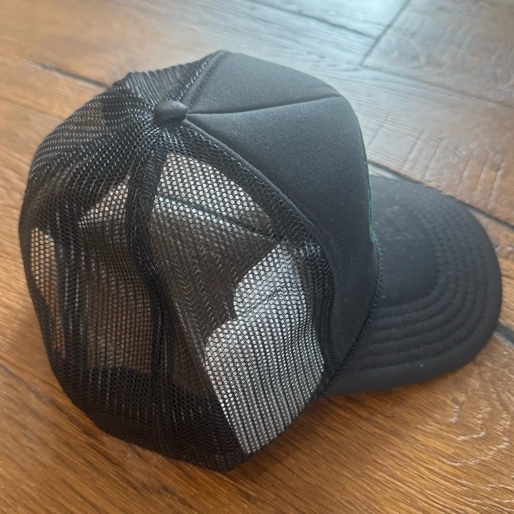 OTTO Black Trucker Hat with Green Born To Shop Patch - New